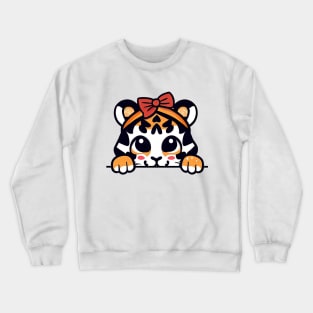 Sneaky japanese tiger so cute Crewneck Sweatshirt